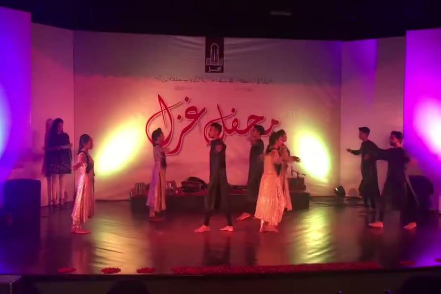 Hand-finished Pakistani performance costume prepared for a show